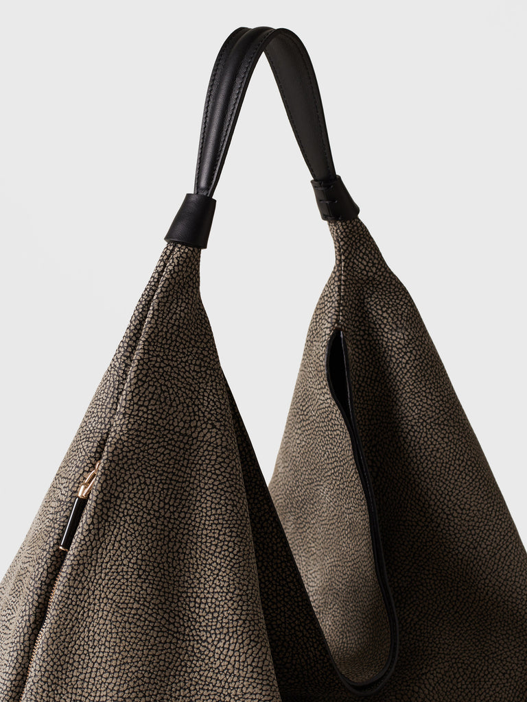 Borsa  a mano in pelle di vitello - PLIE BORSA HOBO LARGE - Borbonese