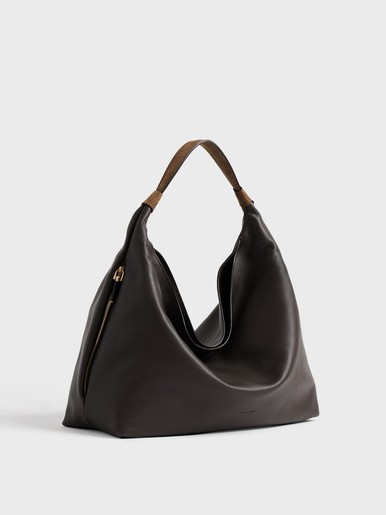 Borsa a mano in pelle di vitello - PLIE BORSA HOBO MEDIUM - Borbonese