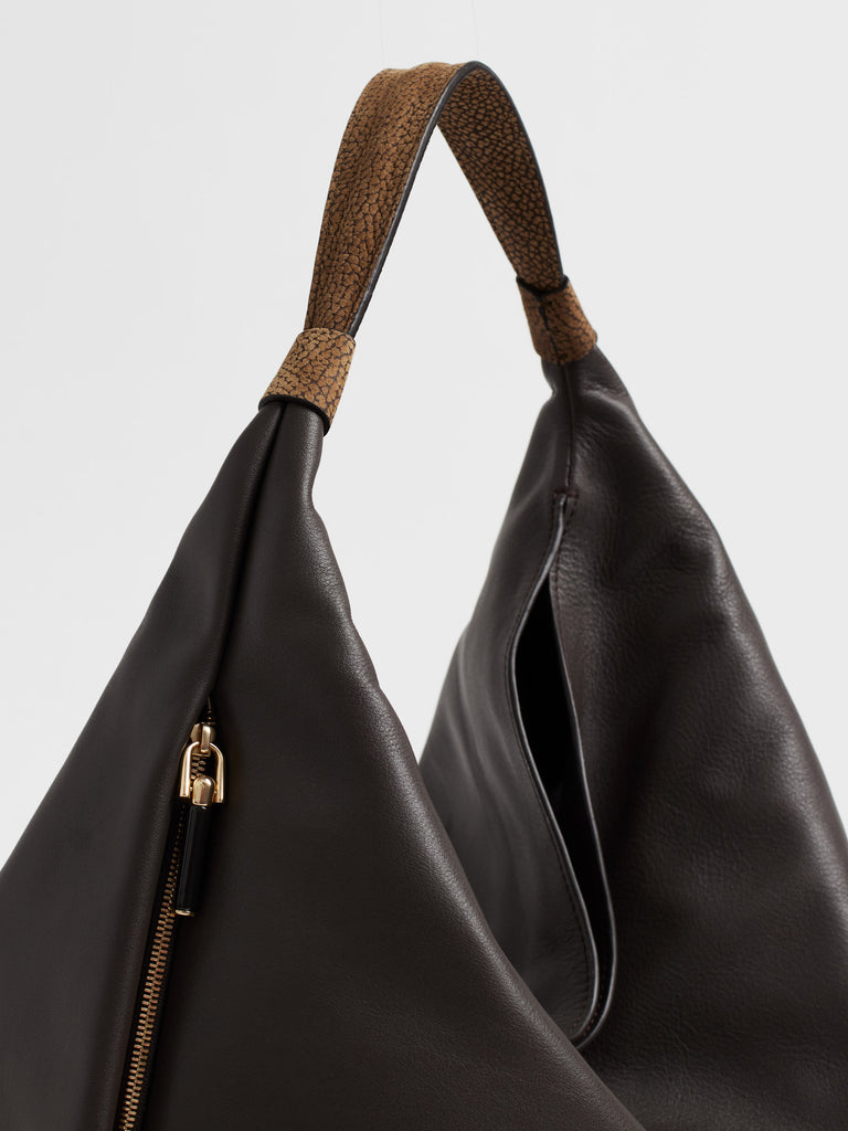 Borsa a mano in pelle di vitello - PLIE BORSA HOBO MEDIUM - Borbonese