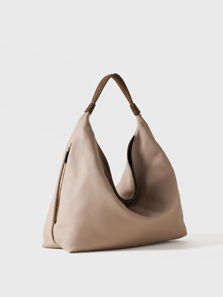 Borsa a mano in pelle di vitello - PLIE BORSA HOBO MEDIUM - Borbonese