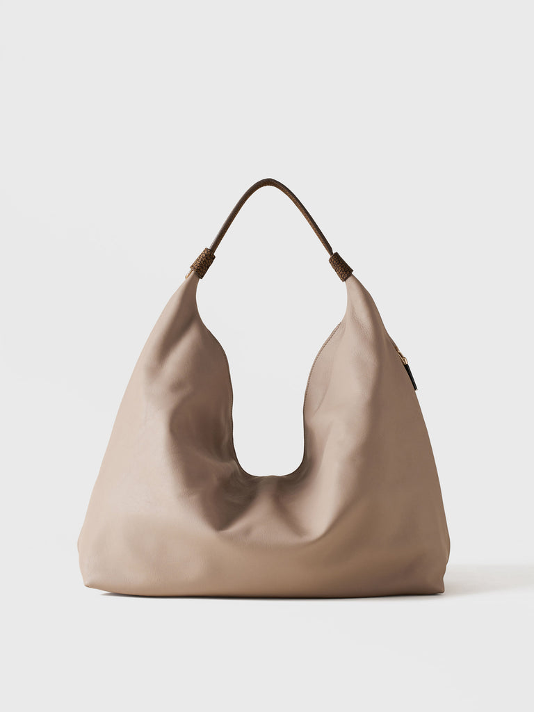 Borsa a mano in pelle di vitello - PLIE BORSA HOBO MEDIUM - Borbonese