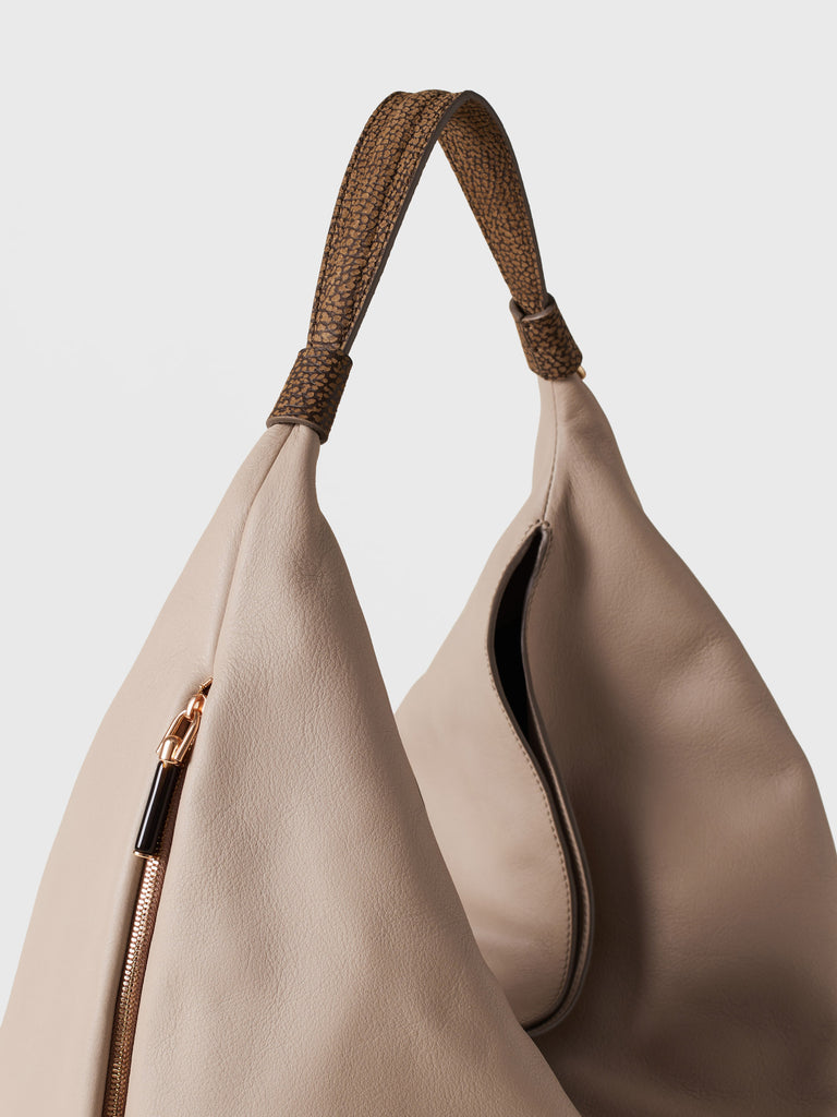 Borsa a mano in pelle di vitello - PLIE BORSA HOBO MEDIUM - Borbonese
