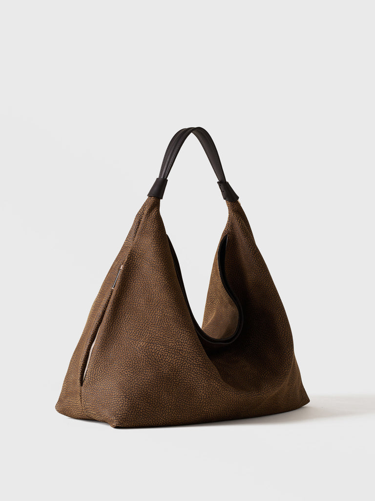 Borsa a mano in pelle di vitello - PLIE BORSA HOBO MEDIUM - Borbonese
