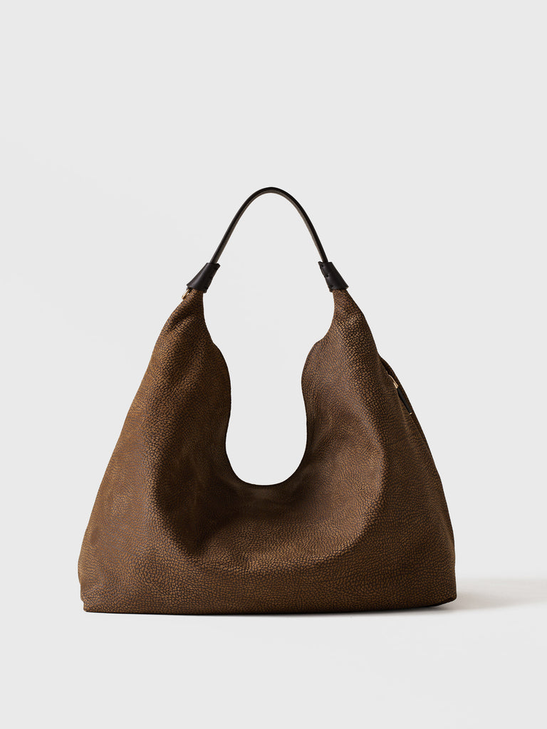 Borsa a mano in pelle di vitello - PLIE BORSA HOBO MEDIUM - Borbonese