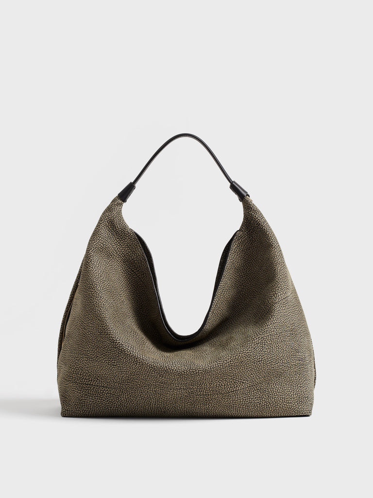 Borsa a mano in pelle di vitello - PLIE BORSA HOBO MEDIUM - Borbonese