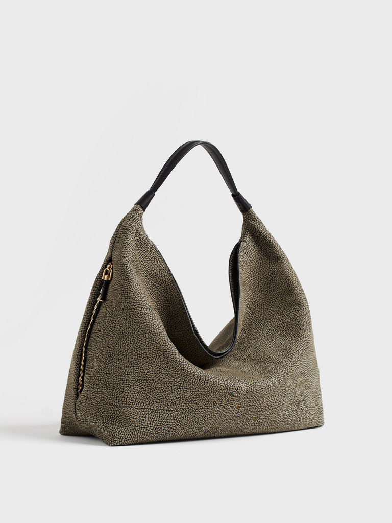 Borsa a mano in pelle di vitello - PLIE BORSA HOBO MEDIUM - Borbonese