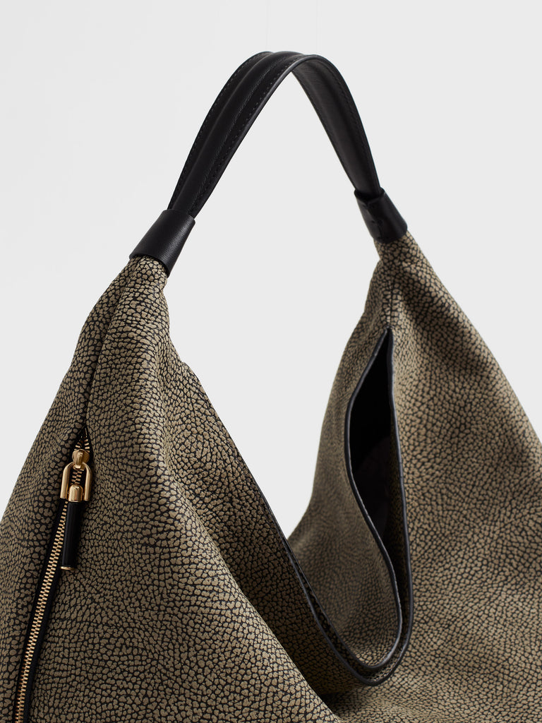 Borsa a mano in pelle di vitello - PLIE BORSA HOBO MEDIUM - Borbonese