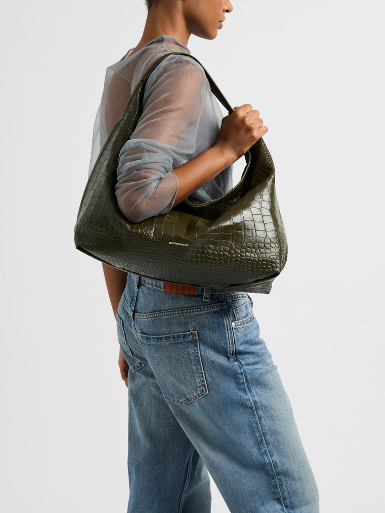 Borsa a mano in pelle di vitello - PLIE BORSA HOBO MEDIUM - Borbonese