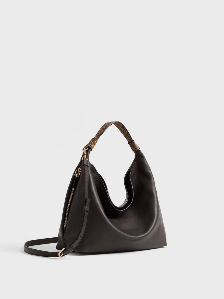 Borsa a mano in pelle di vitello - PLIE BORSA HOBO SMALL - Borbonese