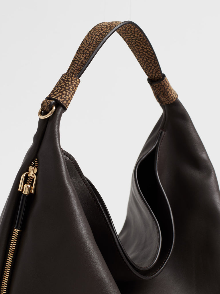 Borsa a mano in pelle di vitello - PLIE BORSA HOBO SMALL - Borbonese