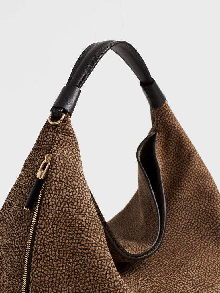 Borsa a mano in pelle di vitello - PLIE BORSA HOBO SMALL - Borbonese
