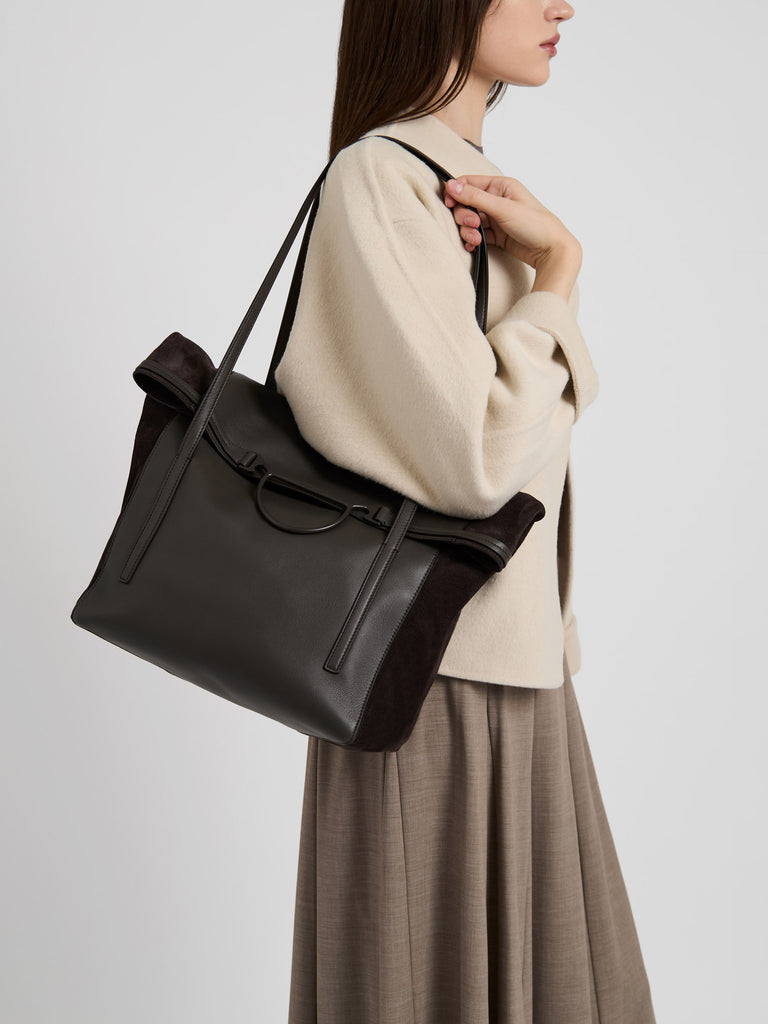 Leather shoulder bag - WAVE SHOPPING LARGE - Borbonese