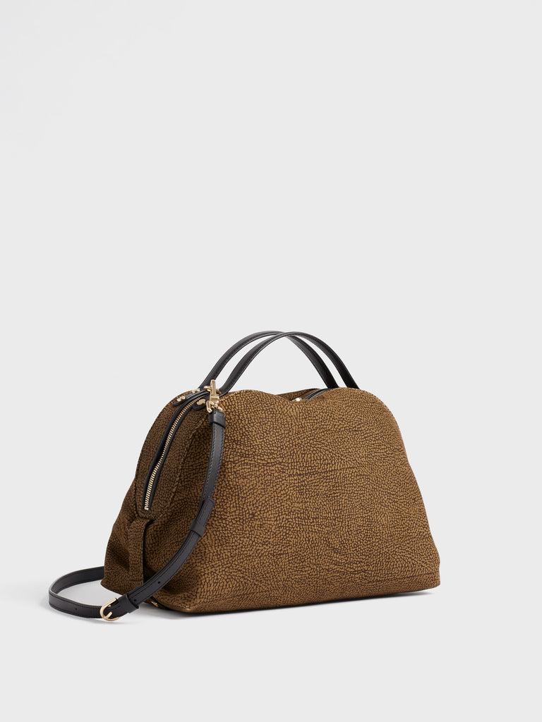 Borsa a tracolla in Camoscio op - BAULETTO MEDIUM  - Borbonese