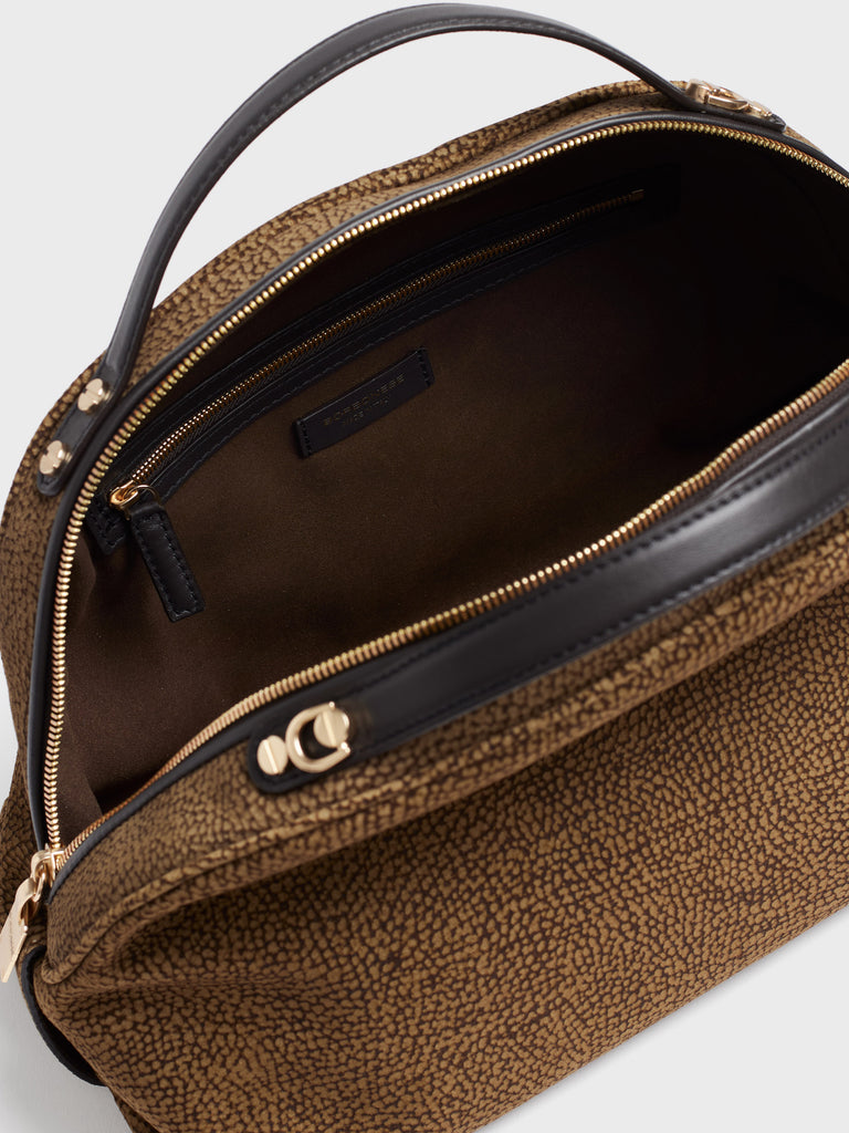 Borsa a tracolla in Camoscio op - BAULETTO MEDIUM  - Borbonese