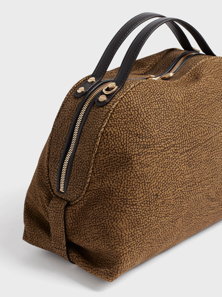 Borsa a tracolla in Camoscio op - BAULETTO MEDIUM  - Borbonese