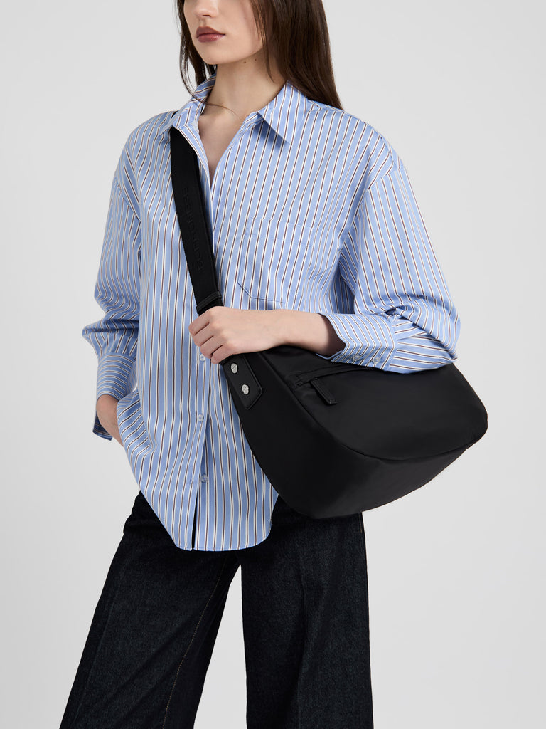 Borsa a tracolla in tessuto e pelle - TROTTER LUNA BAG LARGE - Borbonese