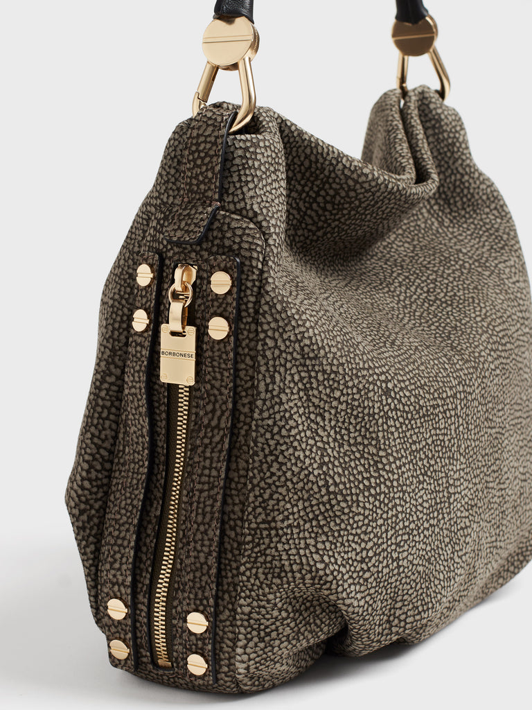 Borsa a spalla in Camoscio Op - BICE BORSA HOBO SMALL - Borbonese
