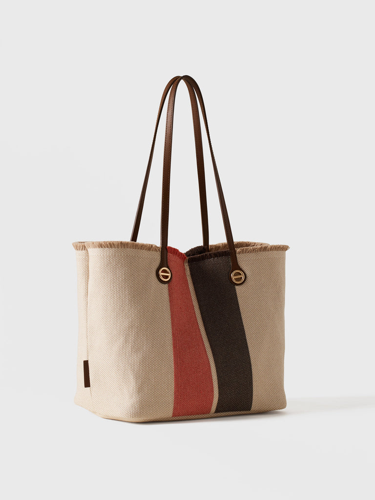 Borsa a spalla in tessuto jacquard - FLIGHT SHOPPING BAG MEDIUM - Borbonese