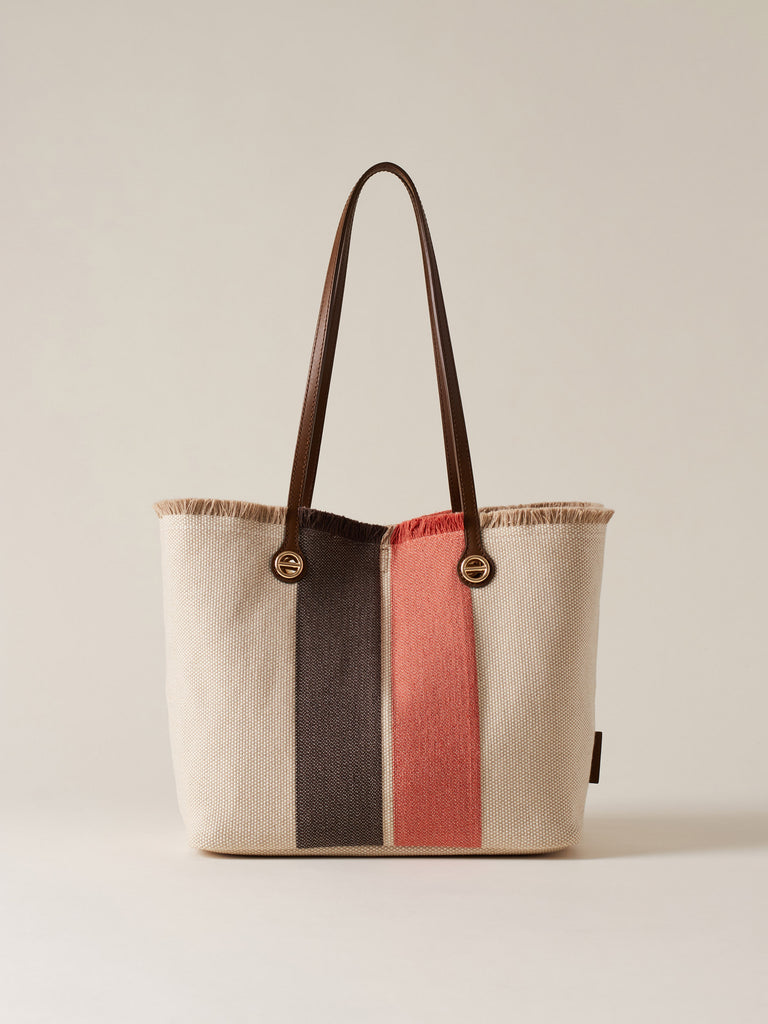 Jacquard fabric shoulder bag - FLIGHT SHOPPING BAG MEDIUM - Borbonese