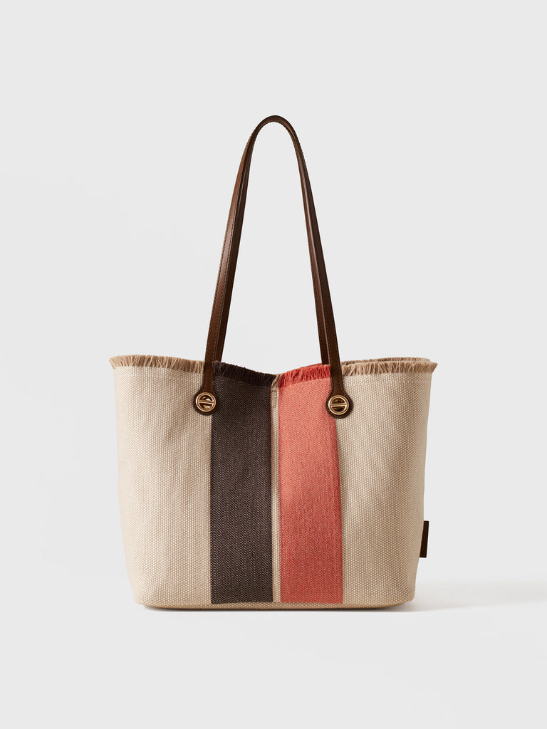 Borsa a spalla in tessuto jacquard - FLIGHT SHOPPING BAG MEDIUM - Borbonese