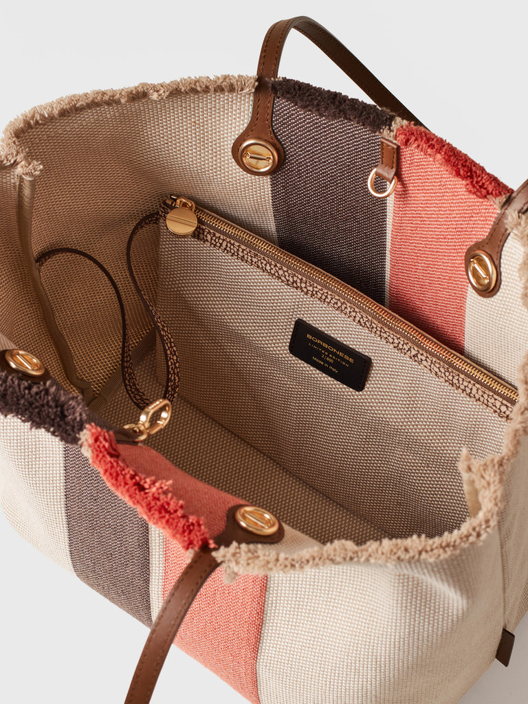 Borsa a spalla in tessuto jacquard - FLIGHT SHOPPING BAG MEDIUM - Borbonese