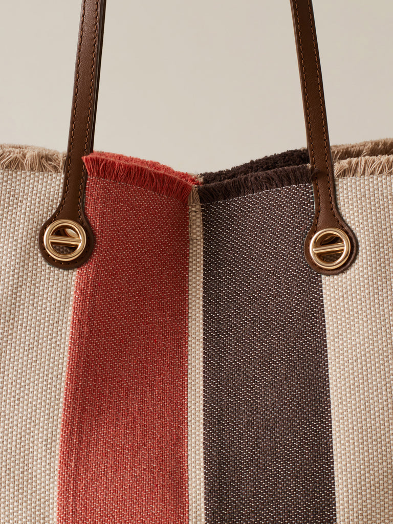 Jacquard fabric shoulder bag - FLIGHT SHOPPING BAG MEDIUM - Borbonese