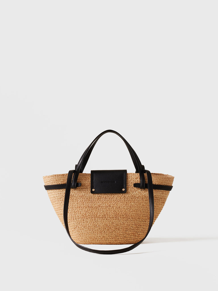 woven straw tote bag - SHOPPING BAG SMALL - Borbonese