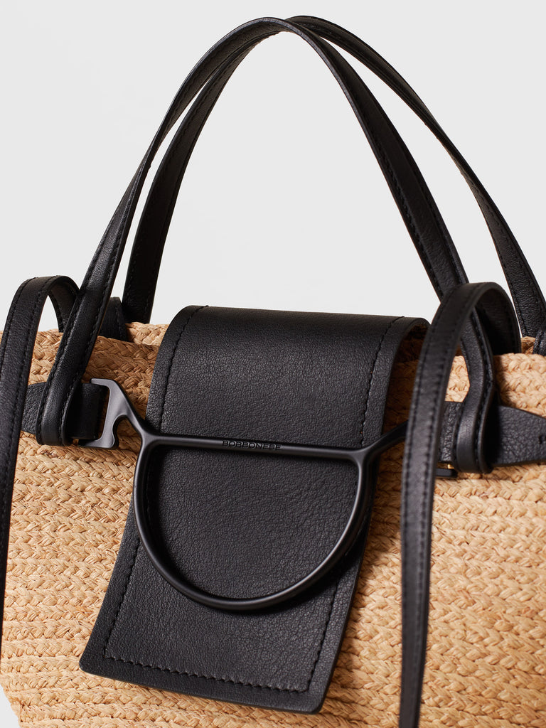 woven straw tote bag - SHOPPING BAG SMALL - Borbonese