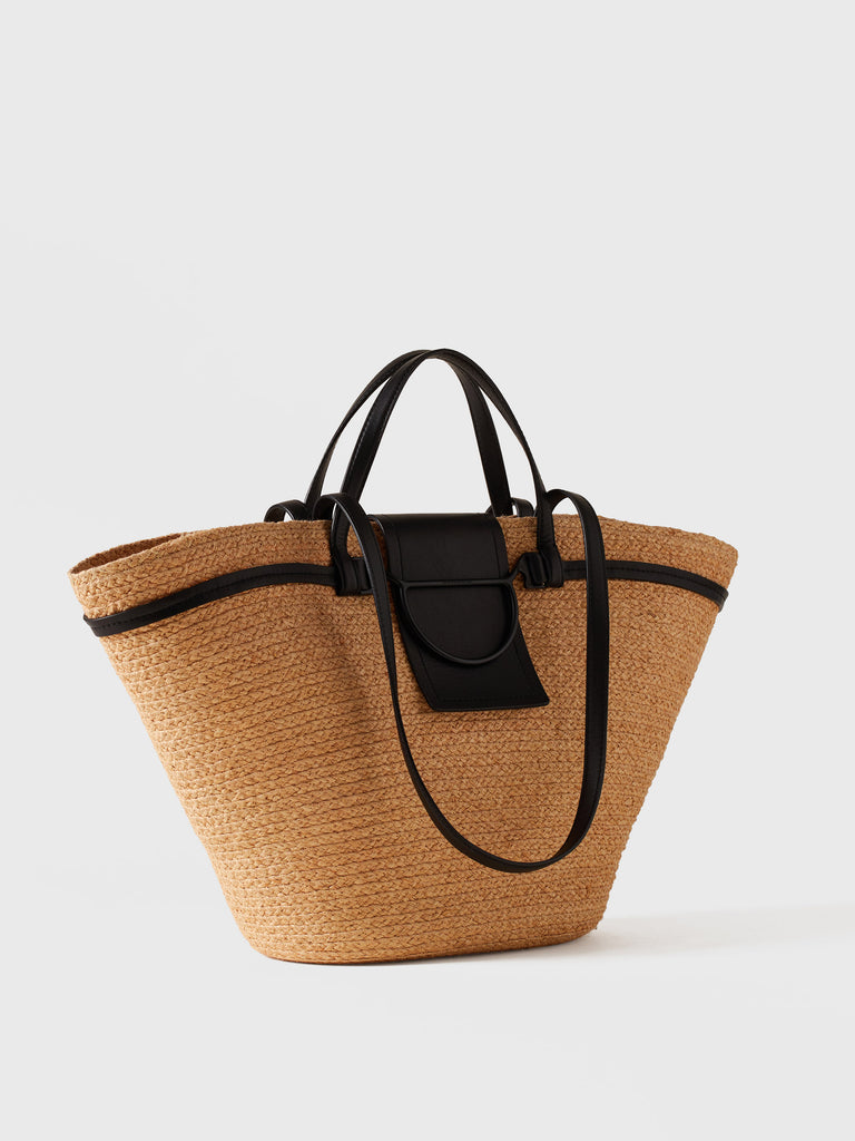 Shopping bag in paglia intrecciata - Shopping bag in paglia intrecciata - Borbonese