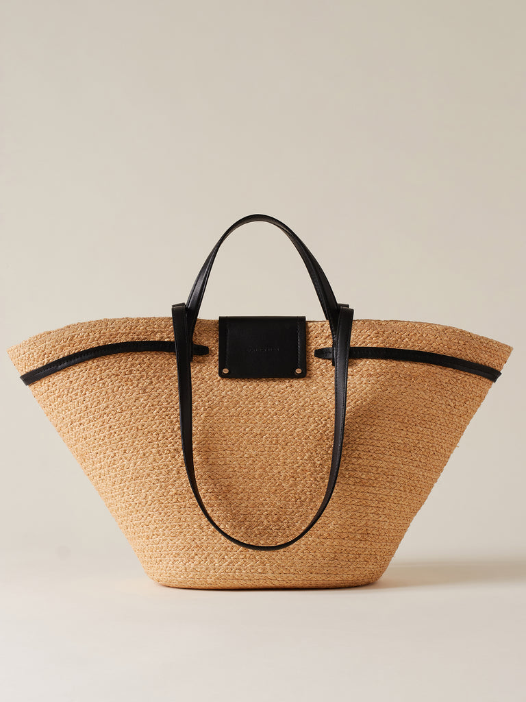 Shopping bag in paglia intrecciata - Shopping bag in paglia intrecciata - Borbonese