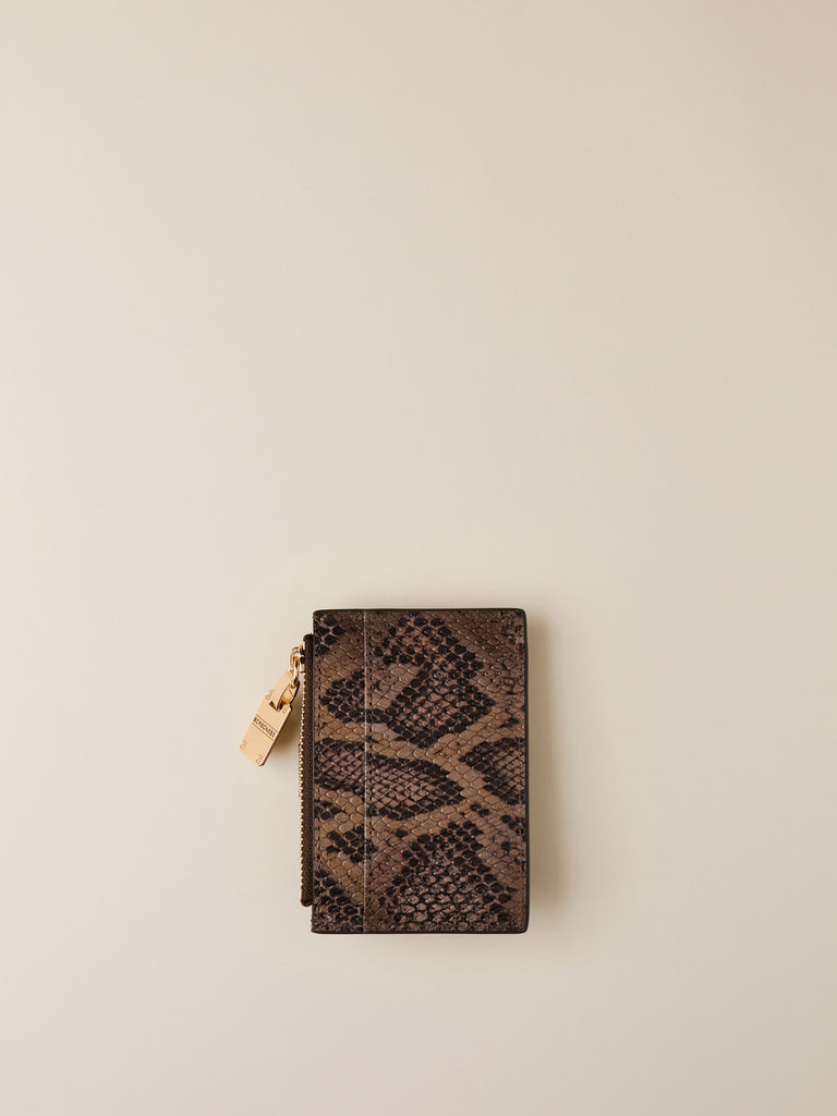 Porta carte di credito di Pelle con stampa pitone - PORTA CARTE DI CREDITO - Borbonese