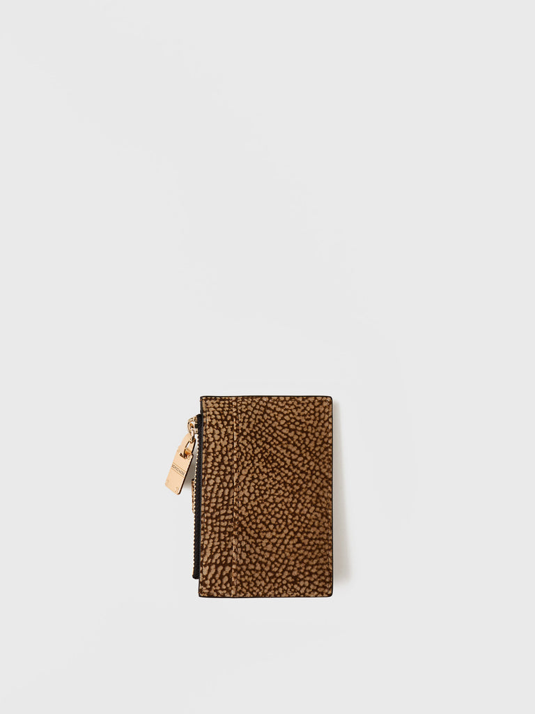 OP Suede Credit Card Holder - CREDIT CARD HOLDER - Borbonese
