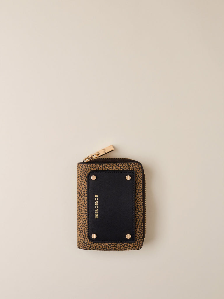 Zip Around di Tela rivestita OP e Pelle - PORTAFOGLIO SMALL ZIP AROUND - Borbonese