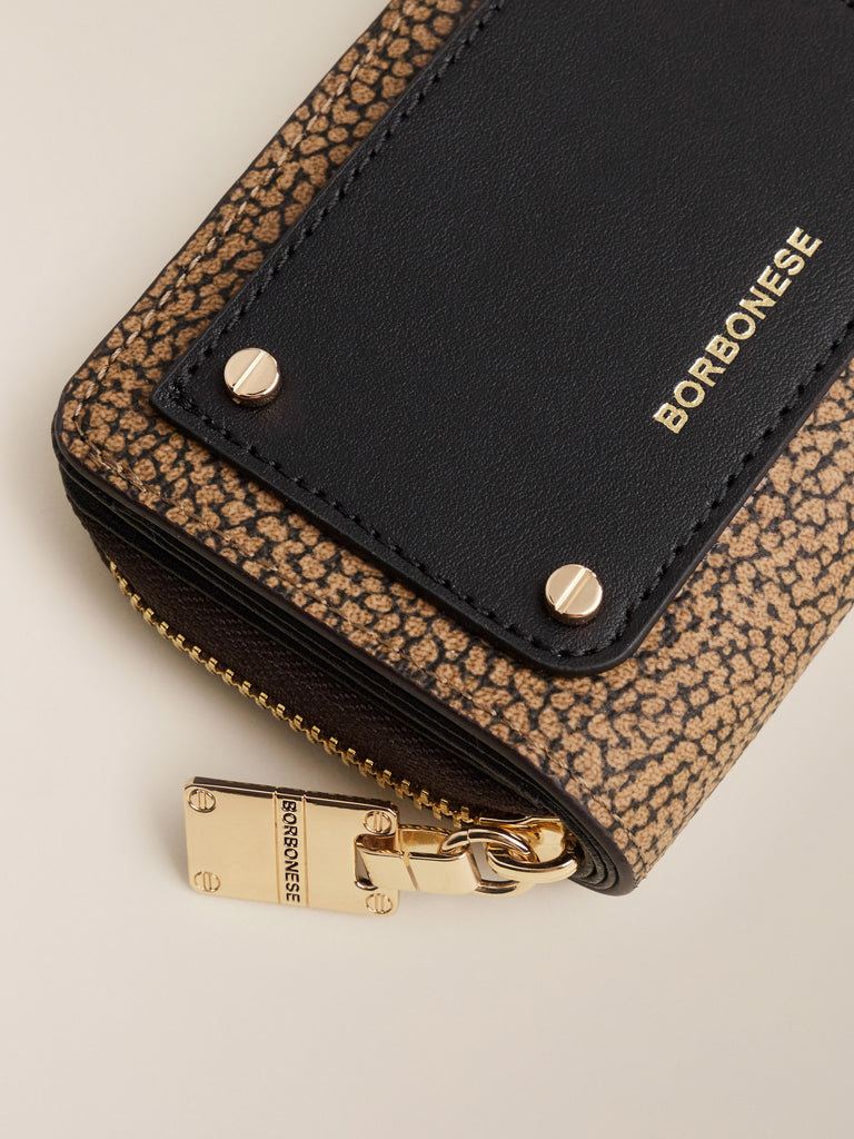 Zip Around di Tela rivestita OP e Pelle - PORTAFOGLIO SMALL ZIP AROUND - Borbonese