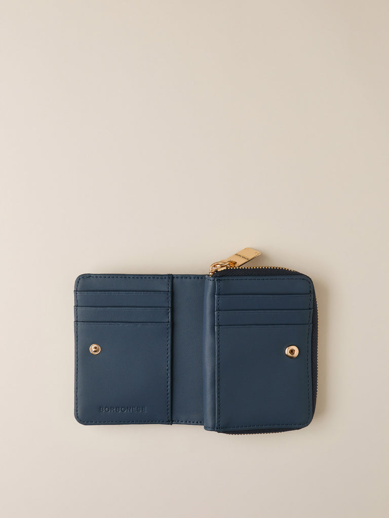 Zip Around di Tela rivestita OP e Pelle - PORTAFOGLIO SMALL ZIP AROUND - Borbonese