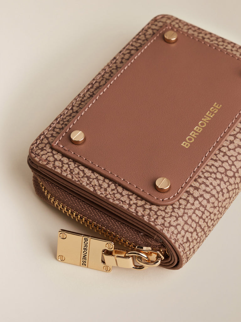 OP Coated Canvas and Leather Zip Around - SMALL ZIP-AROUND WALLET - Borbonese