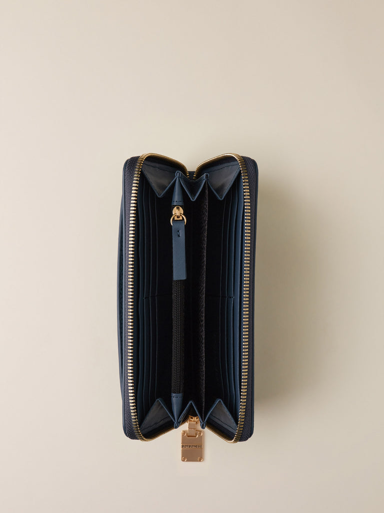 Zip Around di Tela rivestita OP e Pelle - PORTAFOGLIO LARGE ZIP AROUND - Borbonese