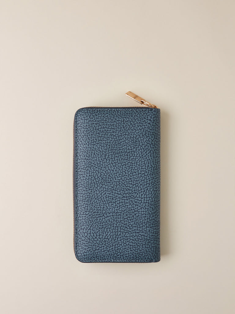 Zip Around di Tela rivestita OP e Pelle - PORTAFOGLIO LARGE ZIP AROUND - Borbonese