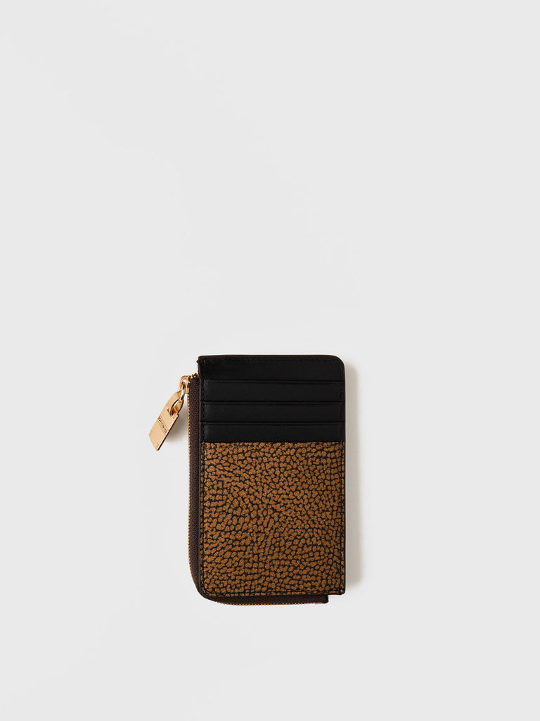 Op Coated Canvas and Leather Keychain Coin Holder - KEYCHAIN COIN HOLDER - Borbonese
