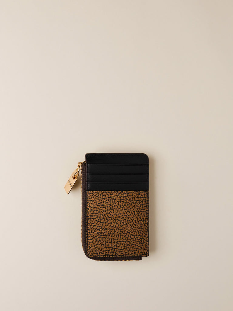 Portachiavi Portamonete di Tela rivestita Op e Pelle - PORTACHIAVI PORTAMONETE - Borbonese