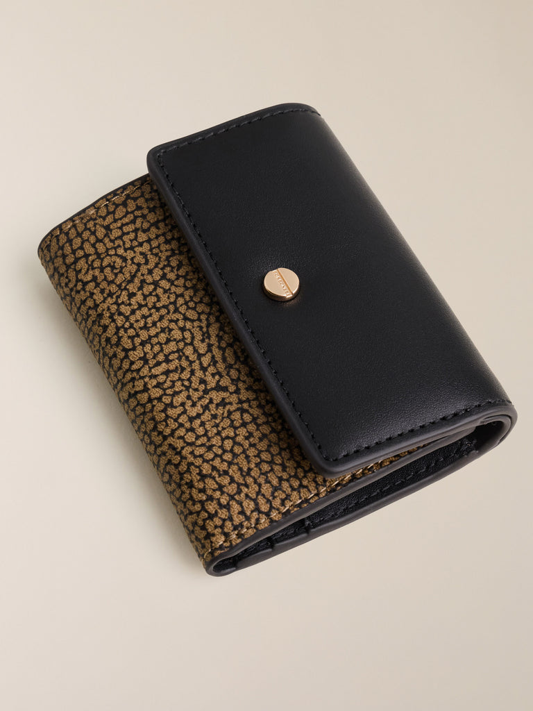 Portafoglio di Tela rivestita Op e Pelle - PORTAFOGLIO MINI  - Borbonese