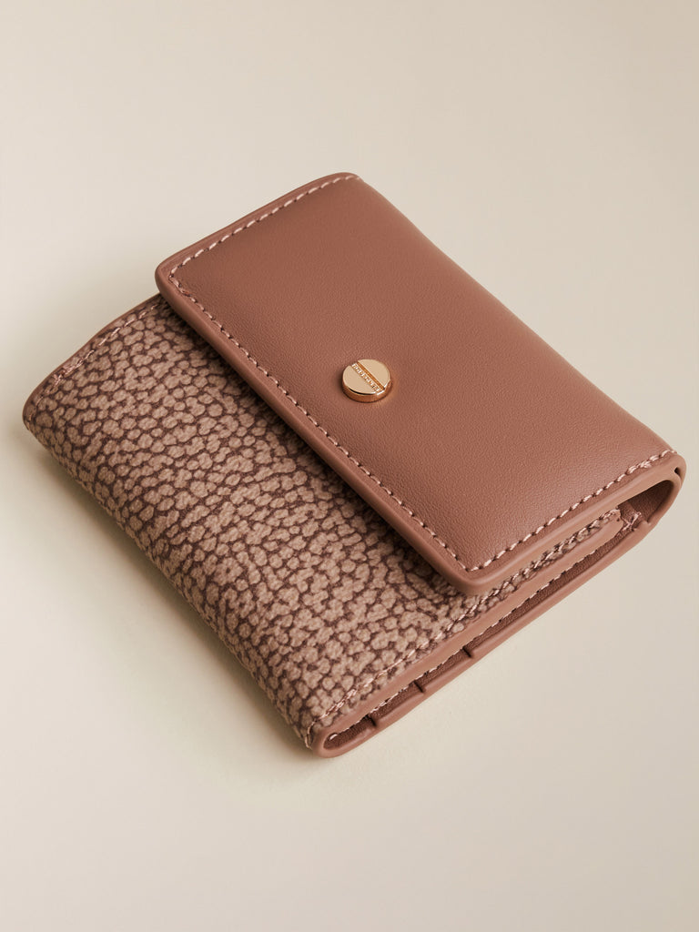 OP Coated Canvas and Leather Wallet - MINI WALLET - Borbonese