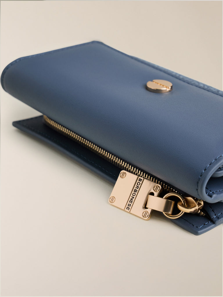 Portafoglio di Tela rivestita Op e Pelle - PORTAFOGLIO MEDIUM CON PATTA - Borbonese