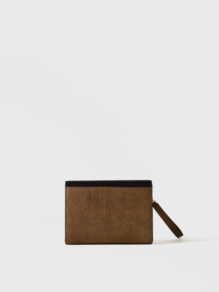 Pochette di Tela rivestita Op e Pelle - FLAT POUCH - Borbonese