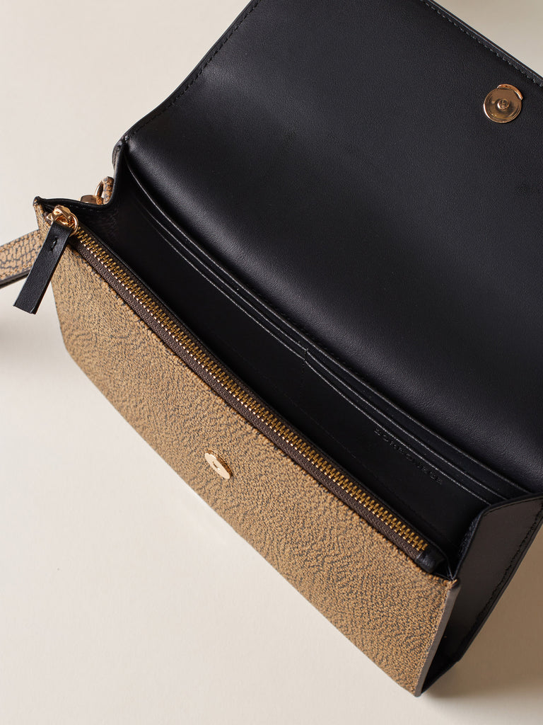 Pochette di Tela rivestita Op e Pelle - FLAT POUCH - Borbonese