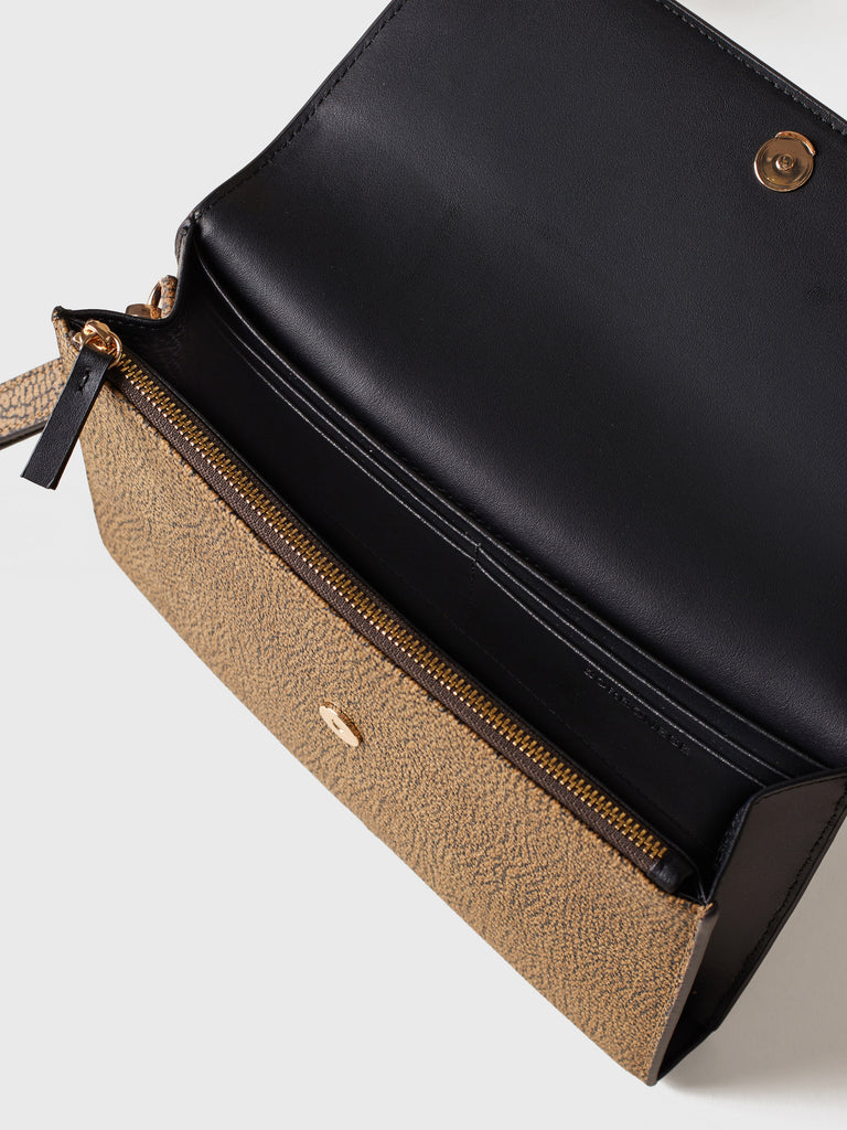 Pochette di Tela rivestita Op e Pelle - FLAT POUCH - Borbonese