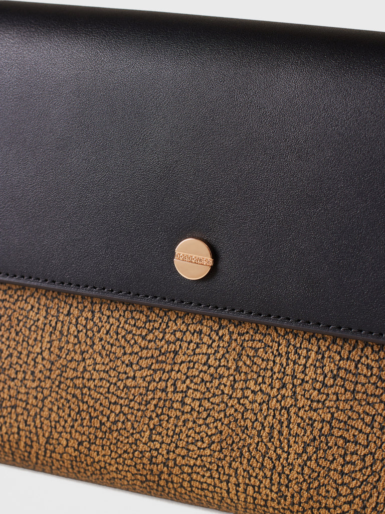 Pochette di Tela rivestita Op e Pelle - FLAT POUCH - Borbonese