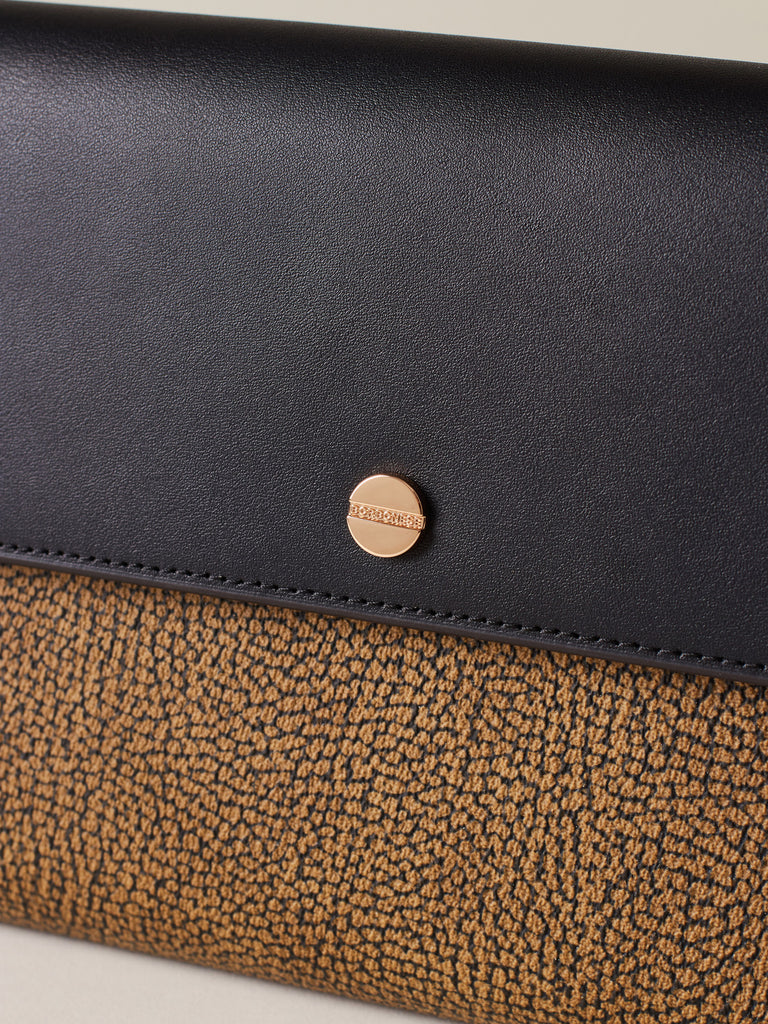 Pochette di Tela rivestita Op e Pelle - FLAT POUCH - Borbonese