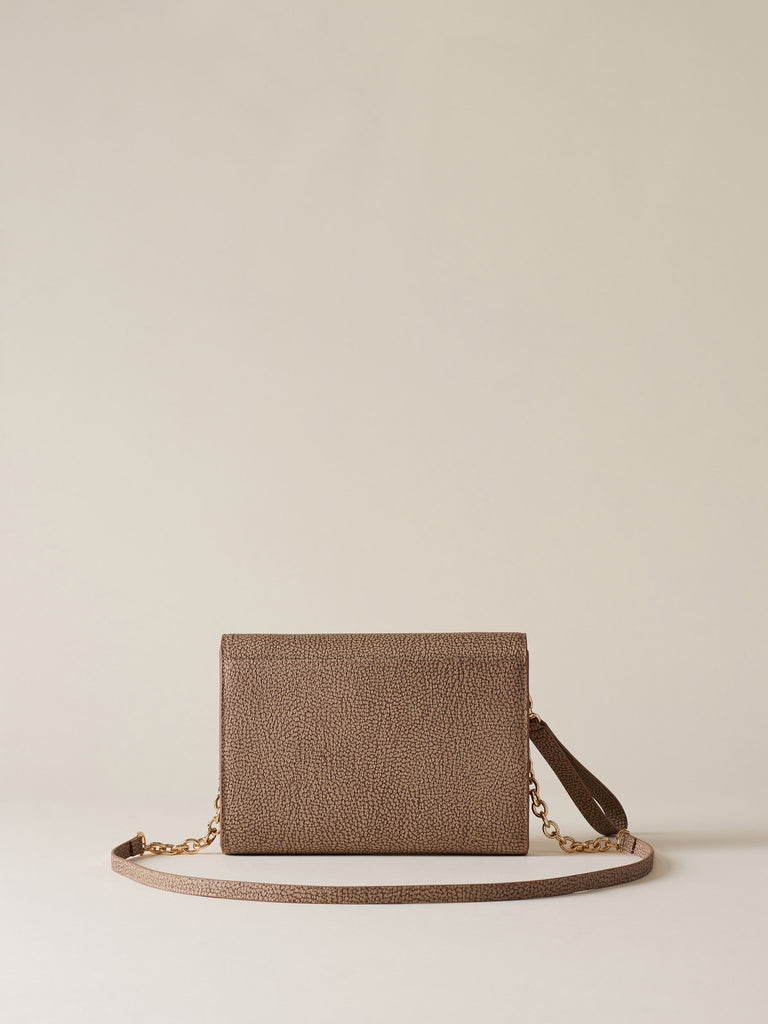 Borsa a tracolla di Tela rivestita OP e pelle - MOONLIGHT BORSA MINI - Borbonese