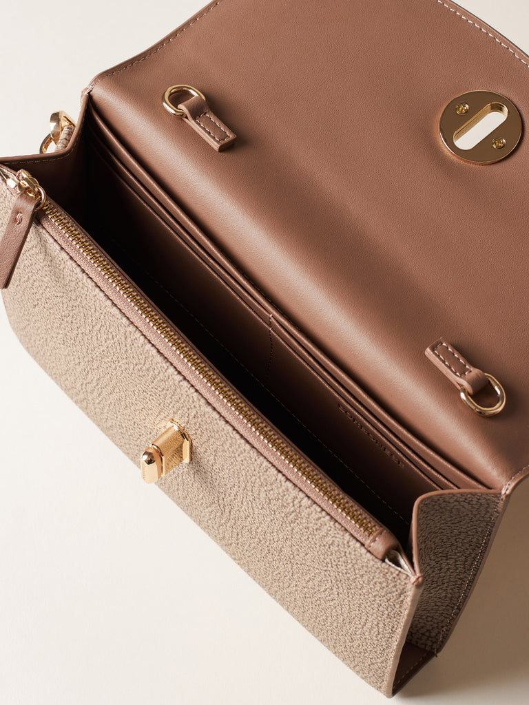 Borsa a tracolla di Tela rivestita OP e pelle - MOONLIGHT BORSA MINI - Borbonese